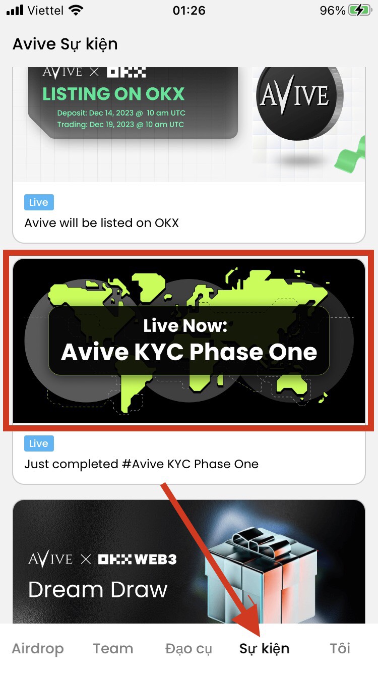 Bắt đầu Avive KYC bước 1