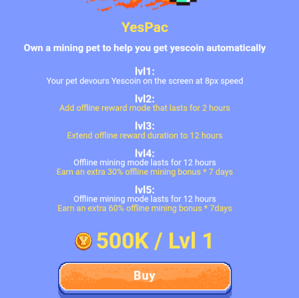 Yescoin Fam - 5 cấp độ bot tự động khai thác